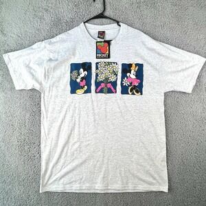 Vintage Disney Mickey Unlimited USA XL T-Shirt Mickey Minnie Sunflowers Tee‎ NWT